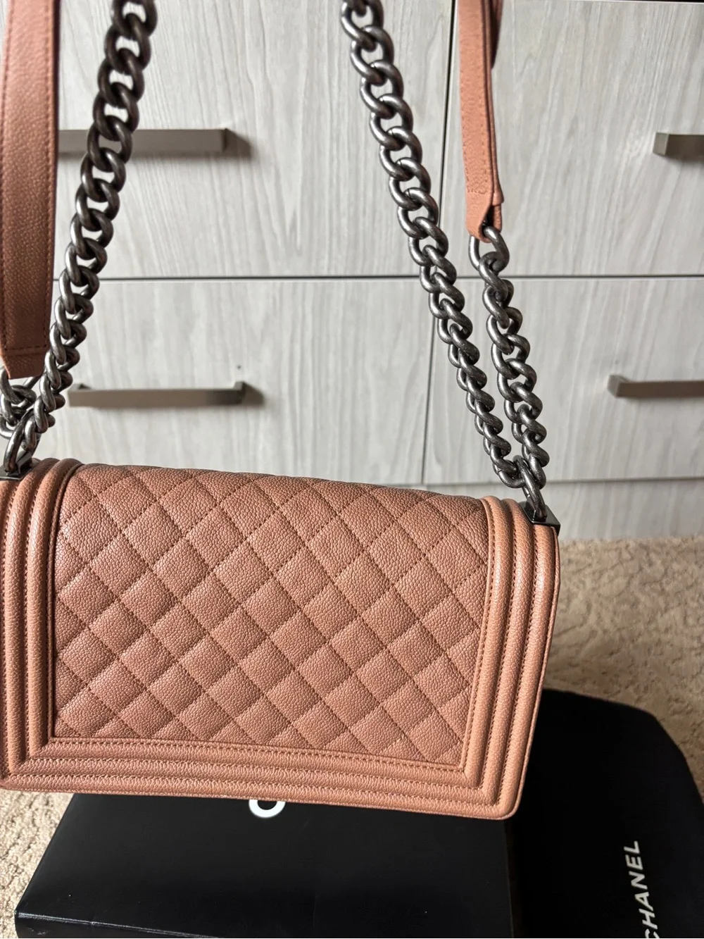 CHANEL Boy Bag medium in caviar leather